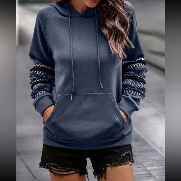 Boho fringe trim sweatshirt - Picture 4 of 7